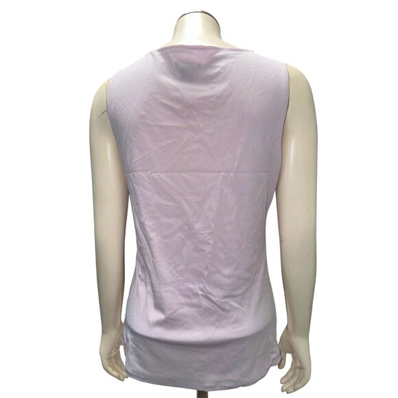 Ann Taylor Petite Medium Sheer Lilac Sequin Tank Top Sleeveless Scoop Neck Light - Picture 5 of 11